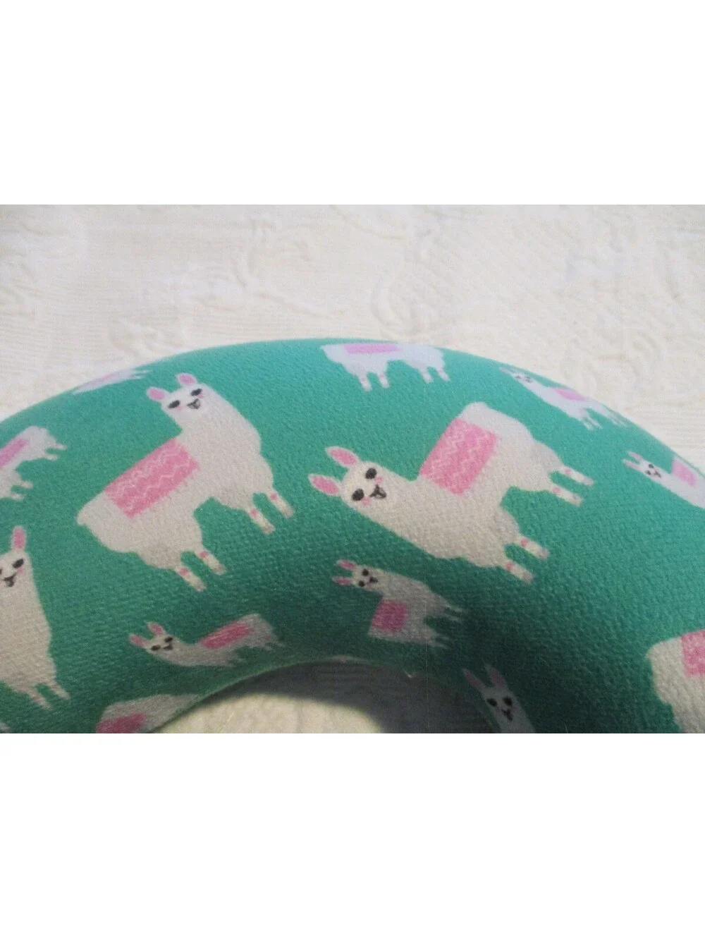 Set of Two Neck Pillows with Llama and Avocado Prints
